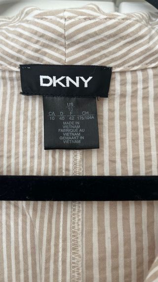 Vestido DKNY Rayas Beige y Blanco Talla L