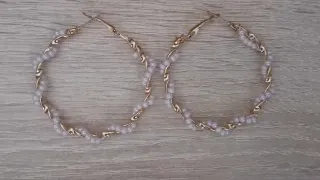 Pendientes Aro Dorados con Perlas Blancas