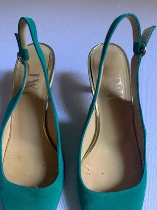 Salones Destalonados Verde Esmeralda