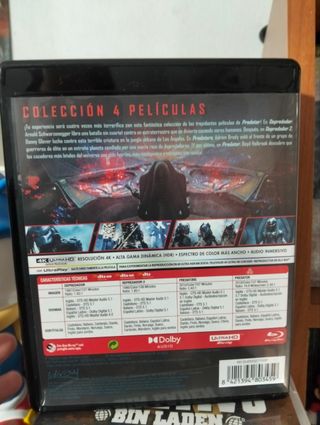 Colección Predator 4 Películas 4K UHD + Blu-Ray