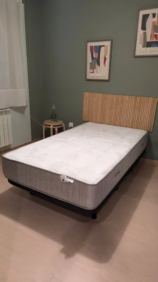 Cama 105cm: Base tapizada y colchón Relax