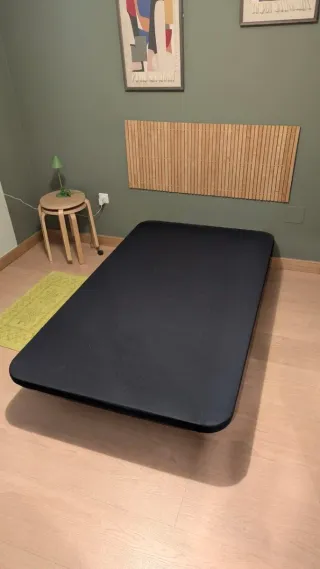 Cama 105cm: Base tapizada y colchón Relax
