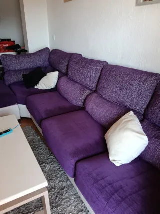 Sofá modular 4 plazas tela morado