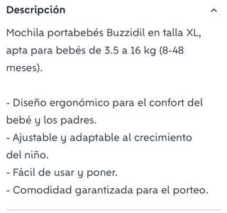 Mochila Porteo Buzzidil XL