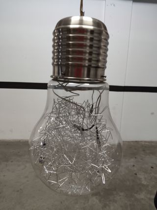 Lámpara Diseño Bombilla Cristal Metal