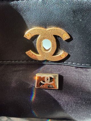 Bolso Tote Ante Piel Negro Gris Nuevo