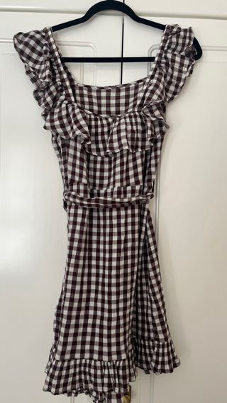 Vestido cuadros Topshop marrón