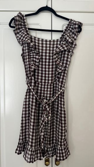 Vestido cuadros Topshop marrón