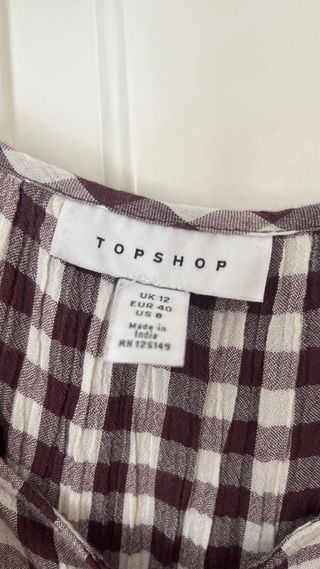 Vestido cuadros Topshop marrón