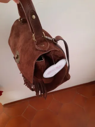 Borsa camoscio frange nuova