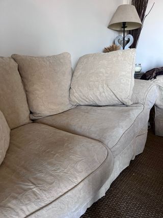 Conjunto 2 sofás tela beige