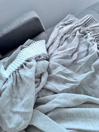 2 Cortinas Lino Gris