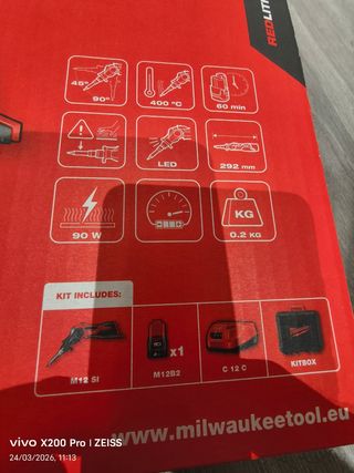 Soldador Milwaukee M12 + Cargador + Batería