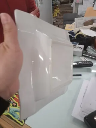 Plato hondo cuadrado blanco