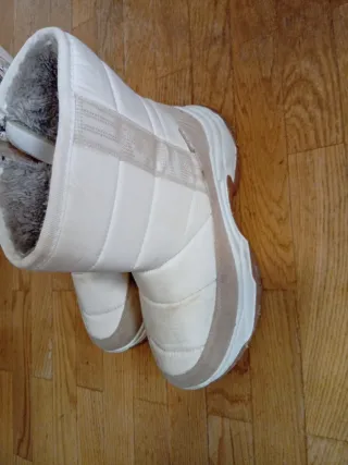 Botas de invierno mujer beige y blanco