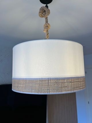 Lámpara colgante tela y cuerda