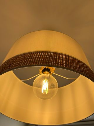 Lámpara colgante tela y cuerda