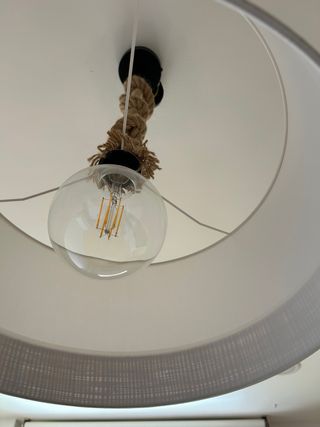 Lámpara colgante tela y cuerda