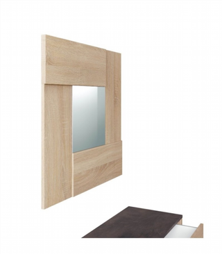 Recibidor Consola Cajón Y Espejo. Roble Canadian/