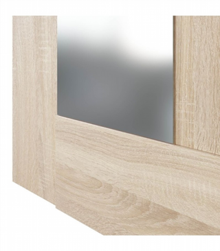 Recibidor Consola Cajón Y Espejo. Roble Canadian/