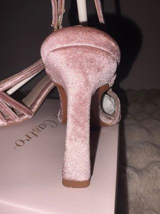 Zapatos elegantes terciopelo rosa velvet