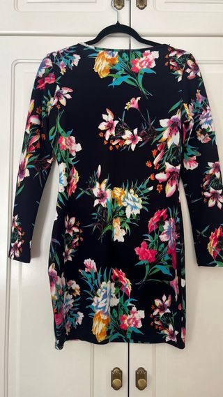 Vestido Negro Estampado Flores