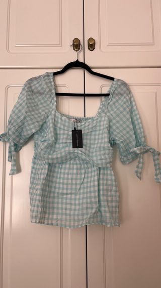 Top cuadros verde Dorothy Perkins