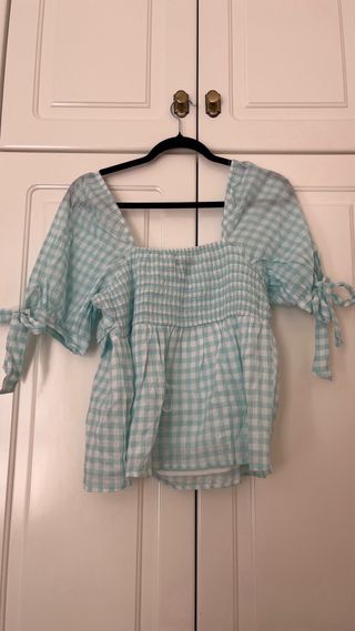 Top cuadros verde Dorothy Perkins