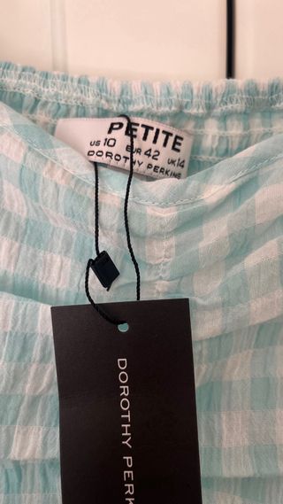 Top cuadros verde Dorothy Perkins