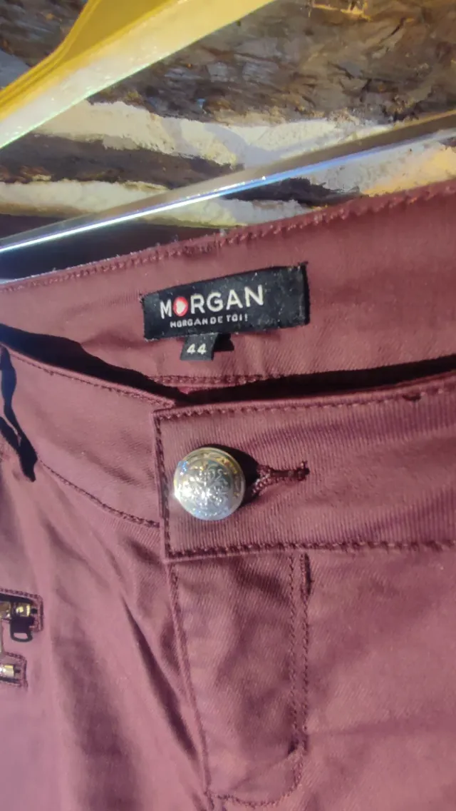 Pantalón Morgan Granate con Cremalleras