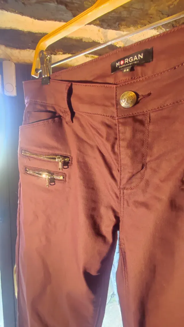 Pantalón Morgan Granate con Cremalleras