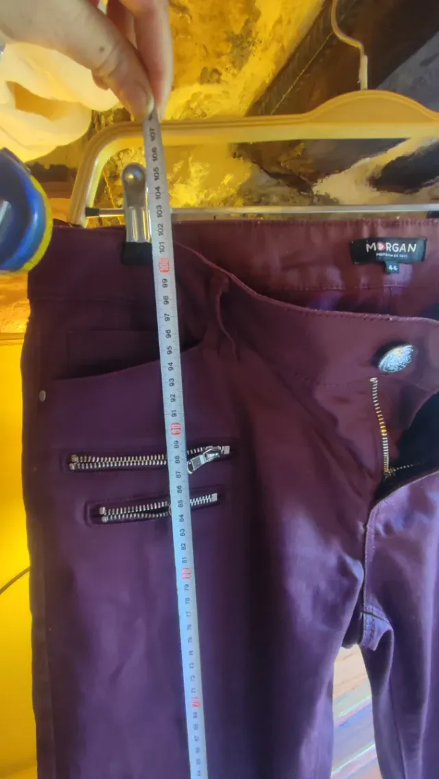 Pantalón Morgan Granate con Cremalleras