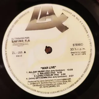 Vinilo War - Live