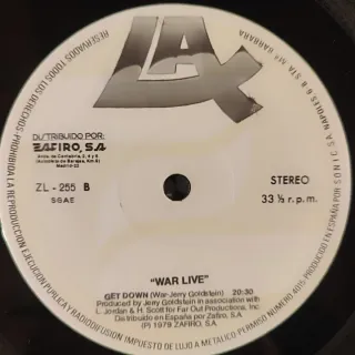 Vinilo War - Live