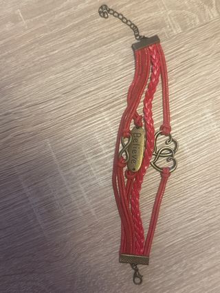 Pulsera cuero Believe infinito corazón