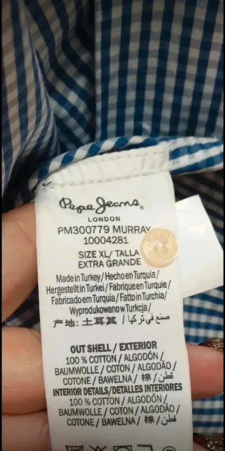 Camisa Pepe Jeans cuadros vichy Talla XL