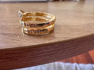 Anillo Serpiente Dorado Circonitas Ajustable