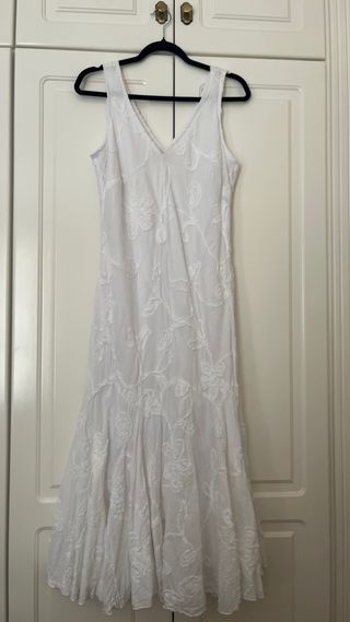 Vestido blanco largo bordado verano