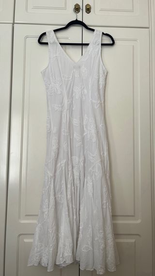 Vestido blanco largo bordado verano