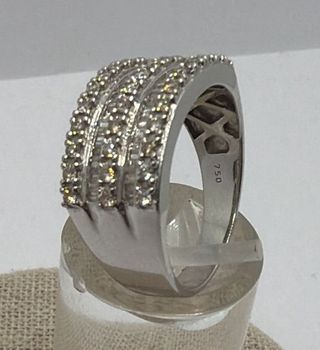 Anillo Oro Blanco 18K Circonitas
