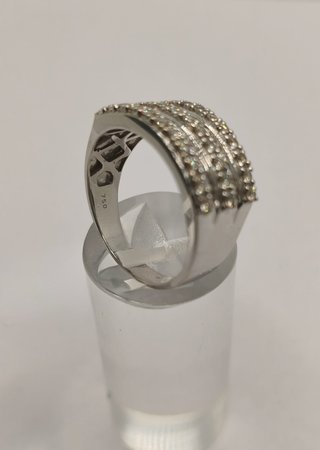 Anillo Oro Blanco 18K Circonitas