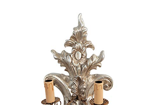 Lampada Applique Shabby in legno e ferro finitura