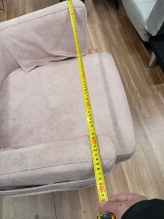 Sillón tela beige/rosa