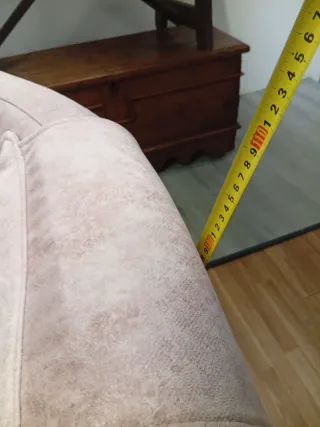 Sillón tela beige/rosa