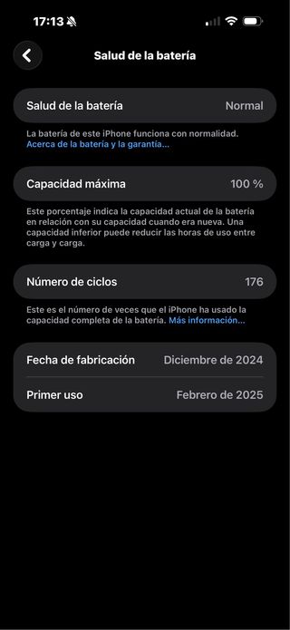 iPhone Salud Batería 100%
