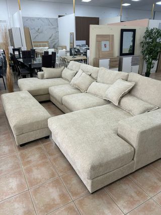 Gran sofá rinconera cama beige 365cm NUEVO !