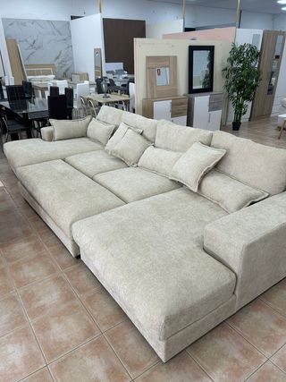 Gran sofá rinconera cama beige 365cm NUEVO !