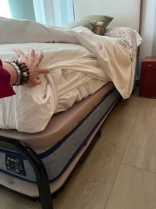 Cama nido 90cm casi nueva con colchones, tapizada