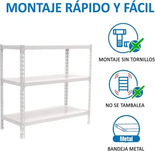 Simon Rack Estantería Metálica 3 Baldas 180kg