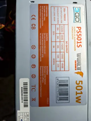 Fuente de Alimentación 3GO PS501S 500W